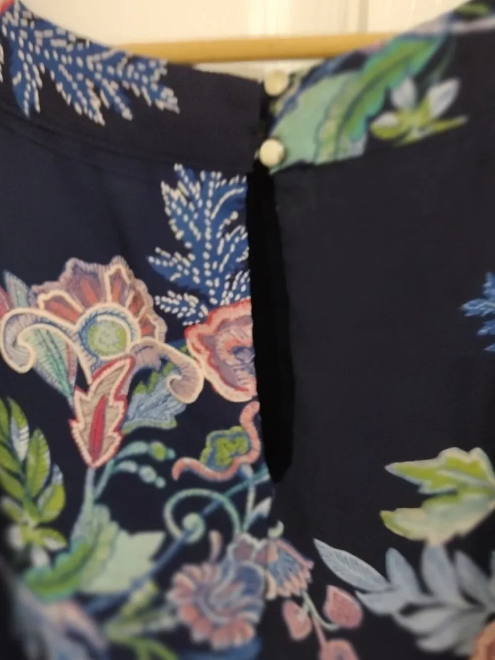 Sami & Jo Plus Floral Sleeveless Dress Women’s 2X Navy Sheer Overlay Boho - Picture 4 of 8